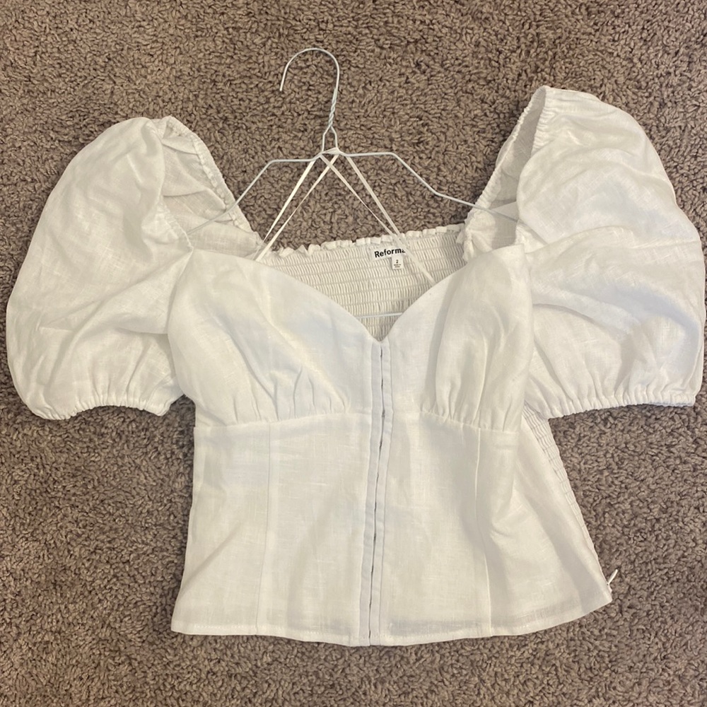 Reformation linen sweetheart top